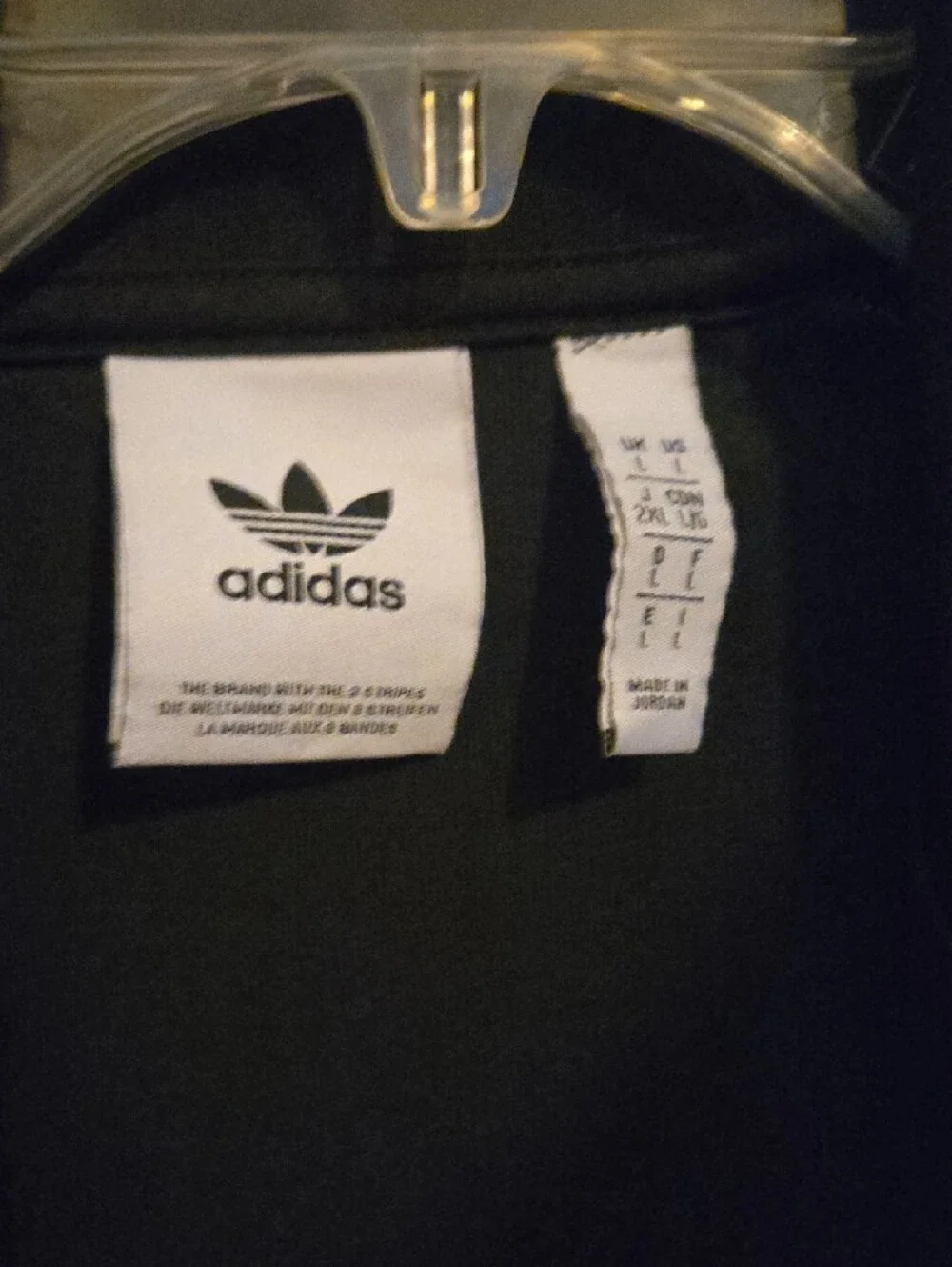 adidas Black Track Jacket with White Stripes
